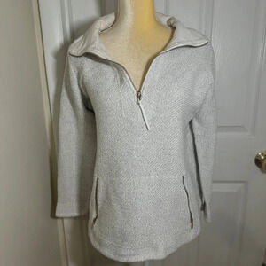 Soft Surroundings Westport Boucle Quarter Zip Petite Pullover